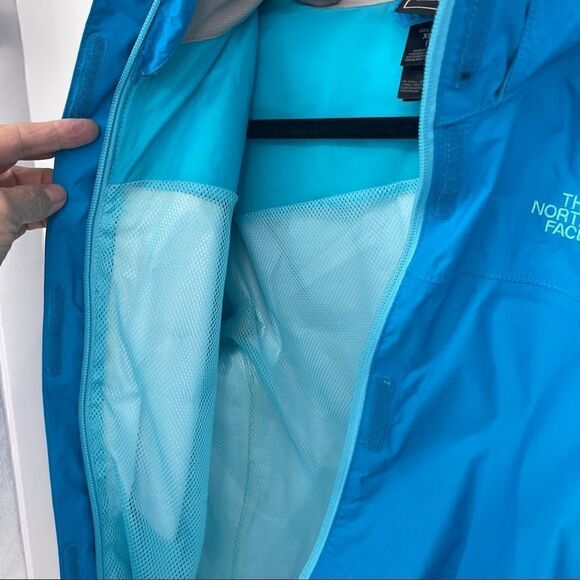 The North Face Resolve Jacket Waterproof Breathable Hooded Sky Blue L 14-16 - Picture 4 of 11
